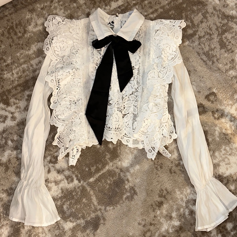 White lace shirt